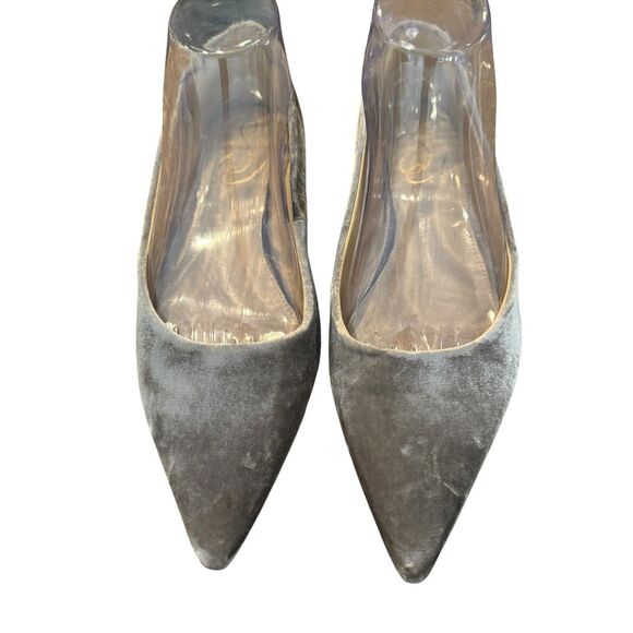 Sam Edelman Wanda Pointed Toe Flat Ballet Women Size 8 Smokey Grey Velvet - Picture 5 of 7